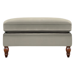 Duresta Vaughan Footstool, Umber Leg Canterbury Linen Grey